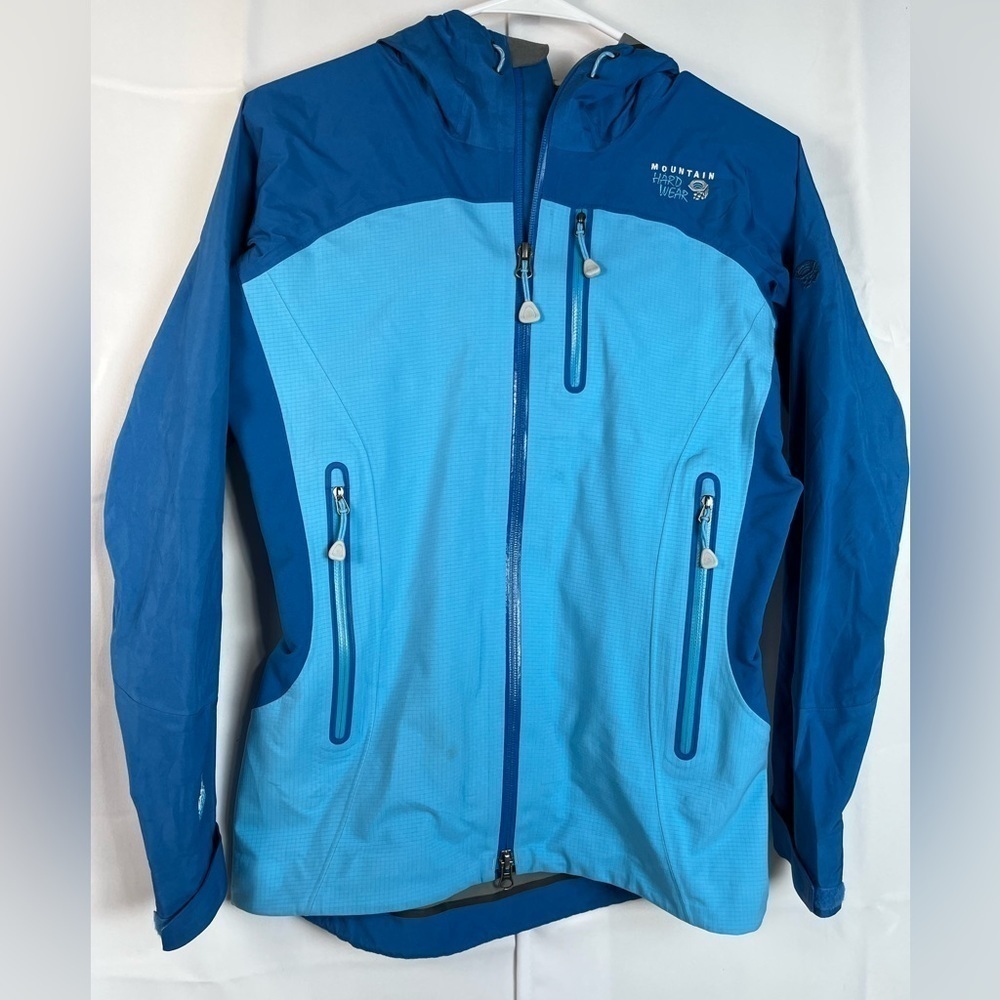 Mountain Hard Wear Womens Youth Blue Windbreaker Jacket zip Up Hooded Sz XS